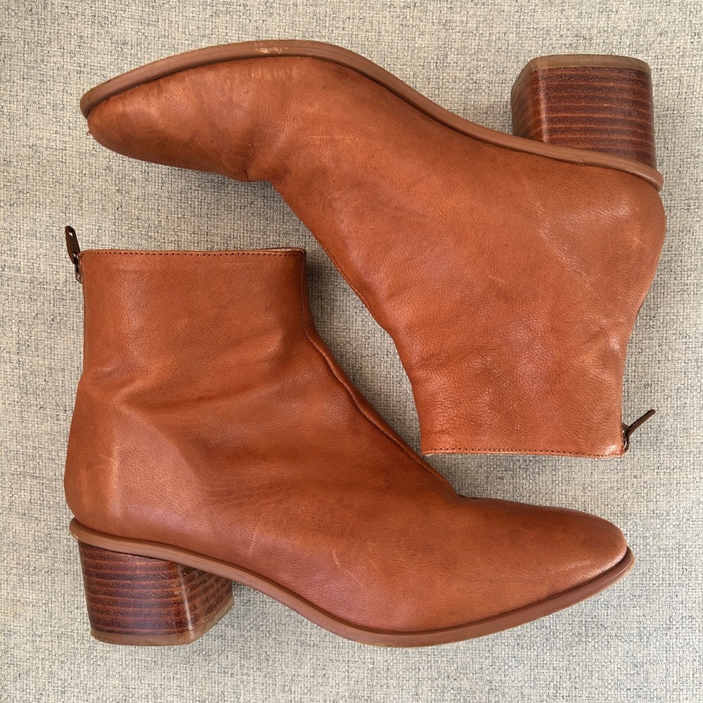 Anthropologie brown leather boots/booties